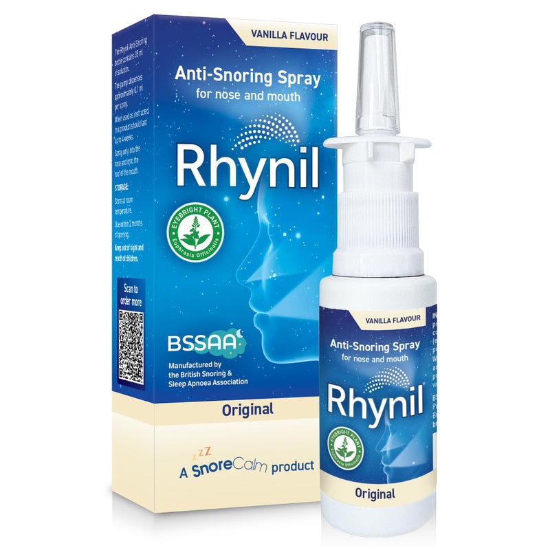 Rhynil Original 35ml Anti-Snoring Spray | Fast-Acting Decongestant, Nasal and Throat Spray, Effective Sleeping Aids for Men and Women - Approved by British Snoring & Sleep Apnoea Association